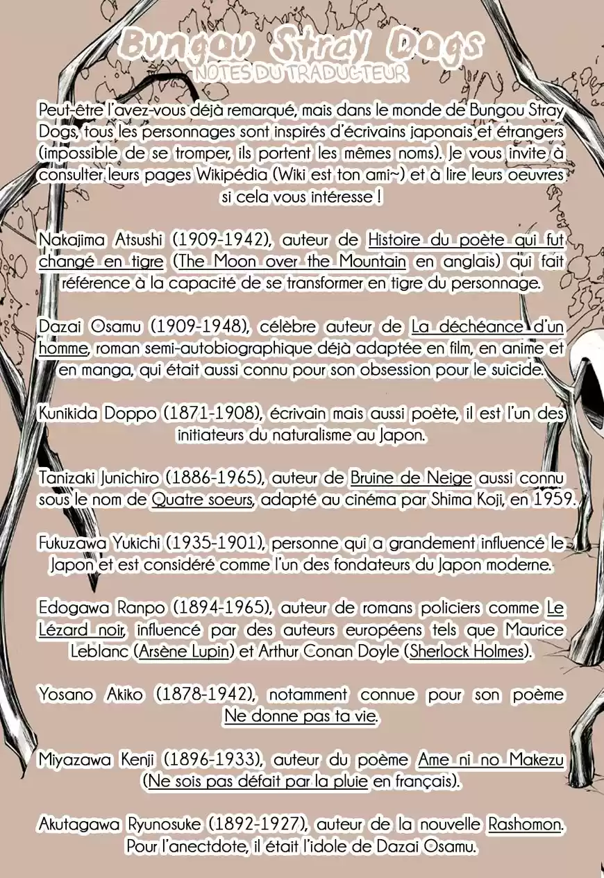 Read Bungou Stray Dogs fr Manga Online